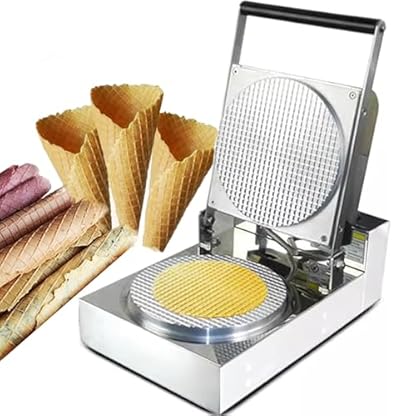 Waffeleisen für Eistüten, Edelstahl Antihaft-Doppelseitige Heizung Backform für Restaurants und Desserts