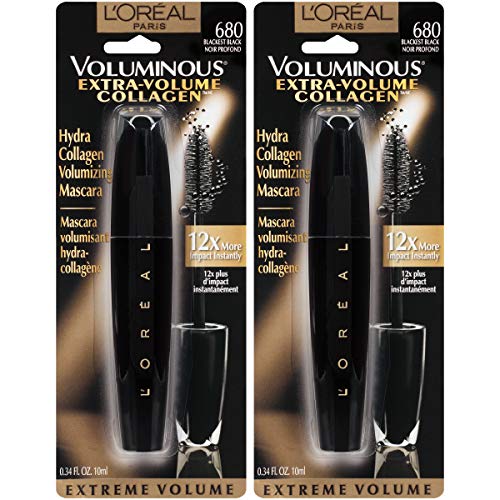 L'oreal Paris Makeup Voluminous Extra Volume Collagen Plumping Mascara, Black, 0.34 Fl Oz, Pack Of 2 #TOP1