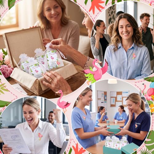 Image of Quelay Flamingo Gift for Women Positive Employee Appreciation Gifts Bulk for Coworker Staff Volunteer Teacher Favor