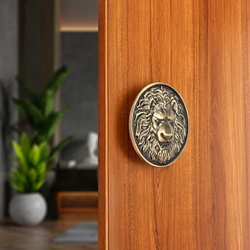 Image of LAPO Stylish Pull Handle for Main Door & Office Entrance, 4 Inch Modern Round Shape Push Pull Handle, Ergonomic Grip Handle, Easy Installation for Wooden & Glass Doors, Antique Finish - Pack of 1