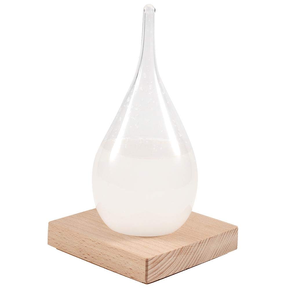 Stylish Glass Water Drop Glass Barometer Weather Windstorm Monitors Crystal Ornaments for Desktop Decoration