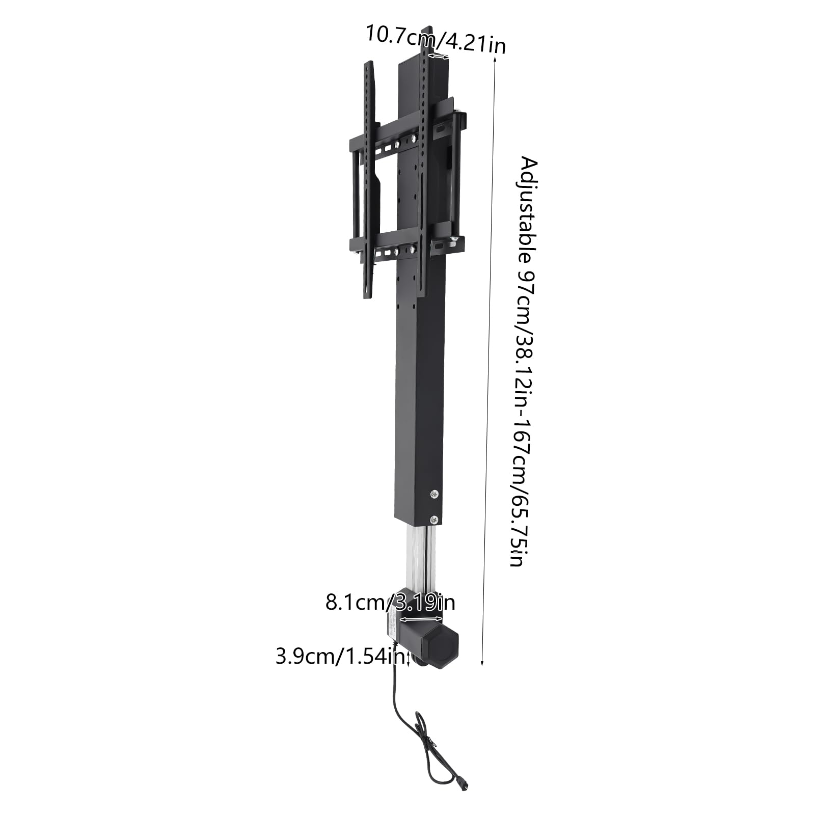 Soporte de pared para TV eléctrico, giratorio, con mando a distancia, soporte de pared para televisores, hasta 50 kg