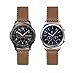 Produktbild Ersatz-Uhrenarmband für Samsung Gear S3 (französisches Leder), weiße Naht, Braun, 22 mm