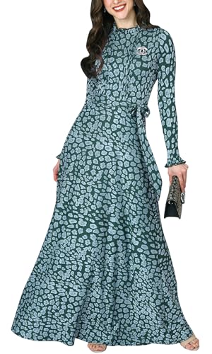 Image of KOH KOH Womens Long Sleeve Elegant Pockets Fall Winter Evening Maxi Dress