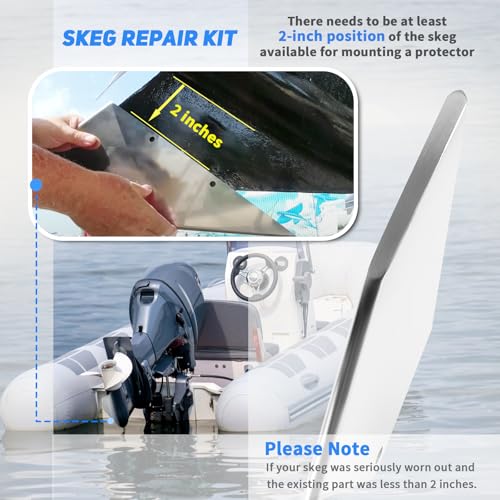 35-SS625 Skeg Guard Protector, Marine Grade Stainless Steel Skeg Cover for Mercury, Honda, Yamaha, Nissan Damaged Outboards Skeg Repair Kit by Camoo - Image 5