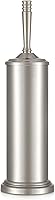 Hioflyme Satin Nickel Toilet Brush and Holder Set - Heavy Duty Stainless Steel, 360° Deep Clean, Space-Saving Bathroom Essential