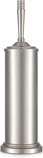 Hioflyme Satin Nickel Toilet Brush and Holder Set - Heavy Duty Stainless Steel, 360° Deep Clean, Space-Saving Bathroom Essential