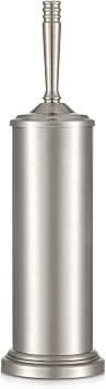Stain Nickel Toilet Brush and Holder Set, Stainless Steel Toilet Brush for Bathroom,Heavy Duty Silver Toilet Bowl Brush,Deep