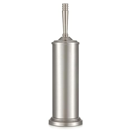 Stain Nickel Toilet Brush and Holder Set, Stainless Steel Toilet