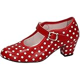 zapatos rojos tacon alto NO GOLD MADE IN SPAIN 17 SEVILLANAS FLAMENCOS NIÑA Zapatos TACÓN Rojo 31