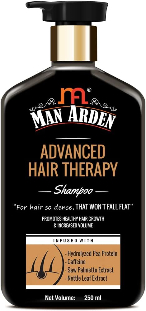 Man Arden Advanced Hair Therapy Shampoo, To Promote Growth, With Pea Protein, Caffeine, Saw Palmetto Extract, Nettle Leaf Extract, No SLS, Paraben or Silicone, 250 ml