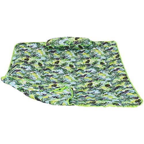 Sunnydaze Cotton Quilted Hammock Pad and Pillow Only - Durable Outdoor Rope Hammock Accessories - Replacement Hammock Pad - Tropical Greenery