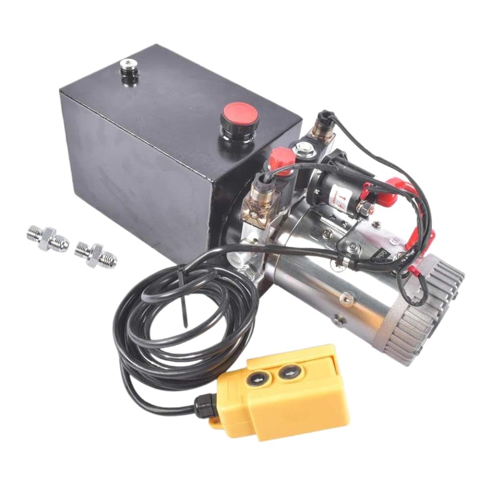 Unité d'énergie hydraulique 6 pintes 12V, pompe de remorque à décharge hydraulique à Double effet SAE6 Compatible avec