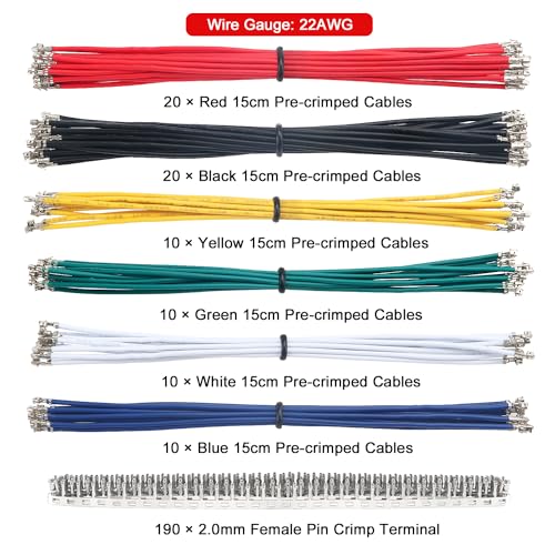 Lyeteung 420 PCS 2.0mm JST-PH Connector Kit, JST-PH 2/3/4/5/6 Pin Housing Female and Male Connector Plug - Image 3
