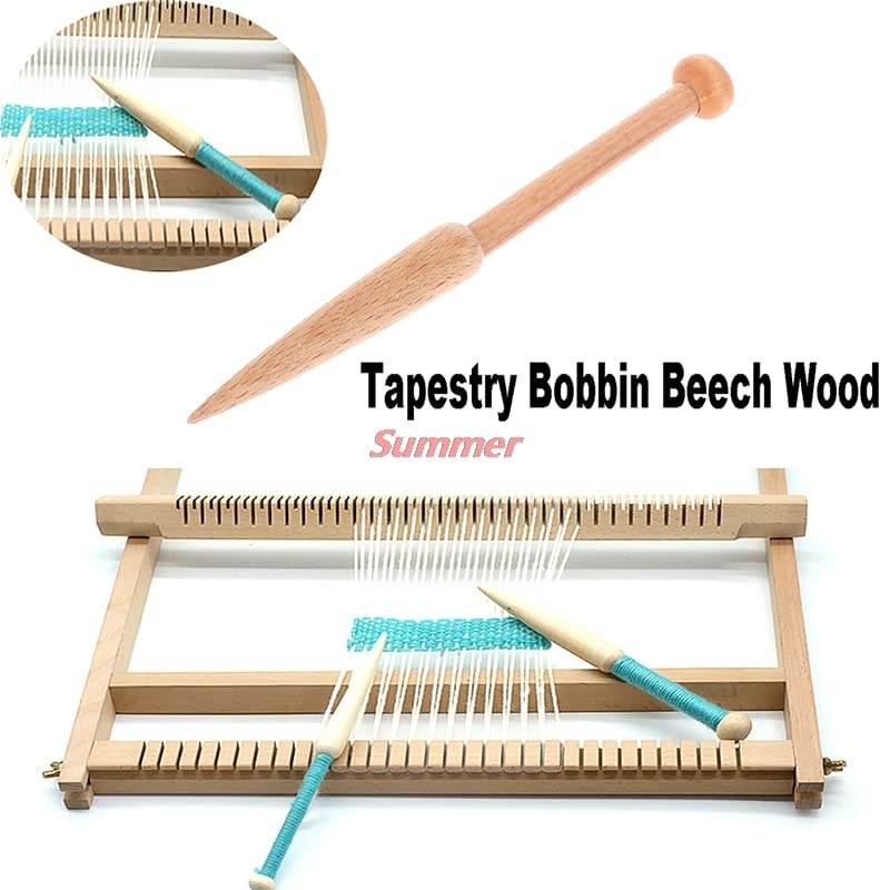 1PC DIY Weaving Tool Wood Woven Sweater Scarf Tapestry Bobbin Stick Single Head Solid Crochet Hook DIY Loom Tools
