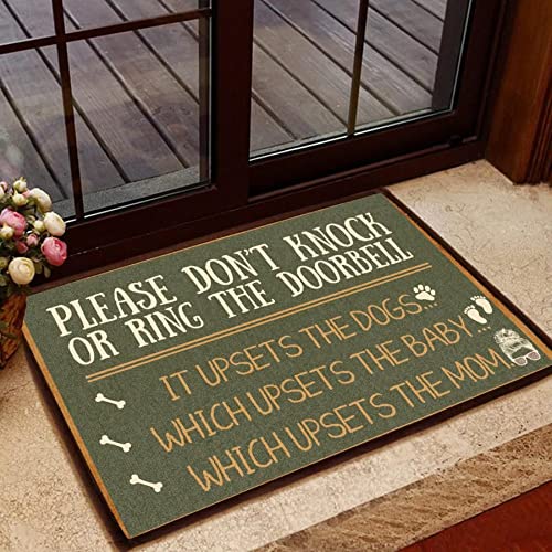 Door Mat Indoor Entrance Porch Welcome Funny Flannel Floor Mat Doormat Home Decor Please Don't Knock Or Ring The Doorbell Home Decor Housewarming Decor 30x18 Inch — image 1