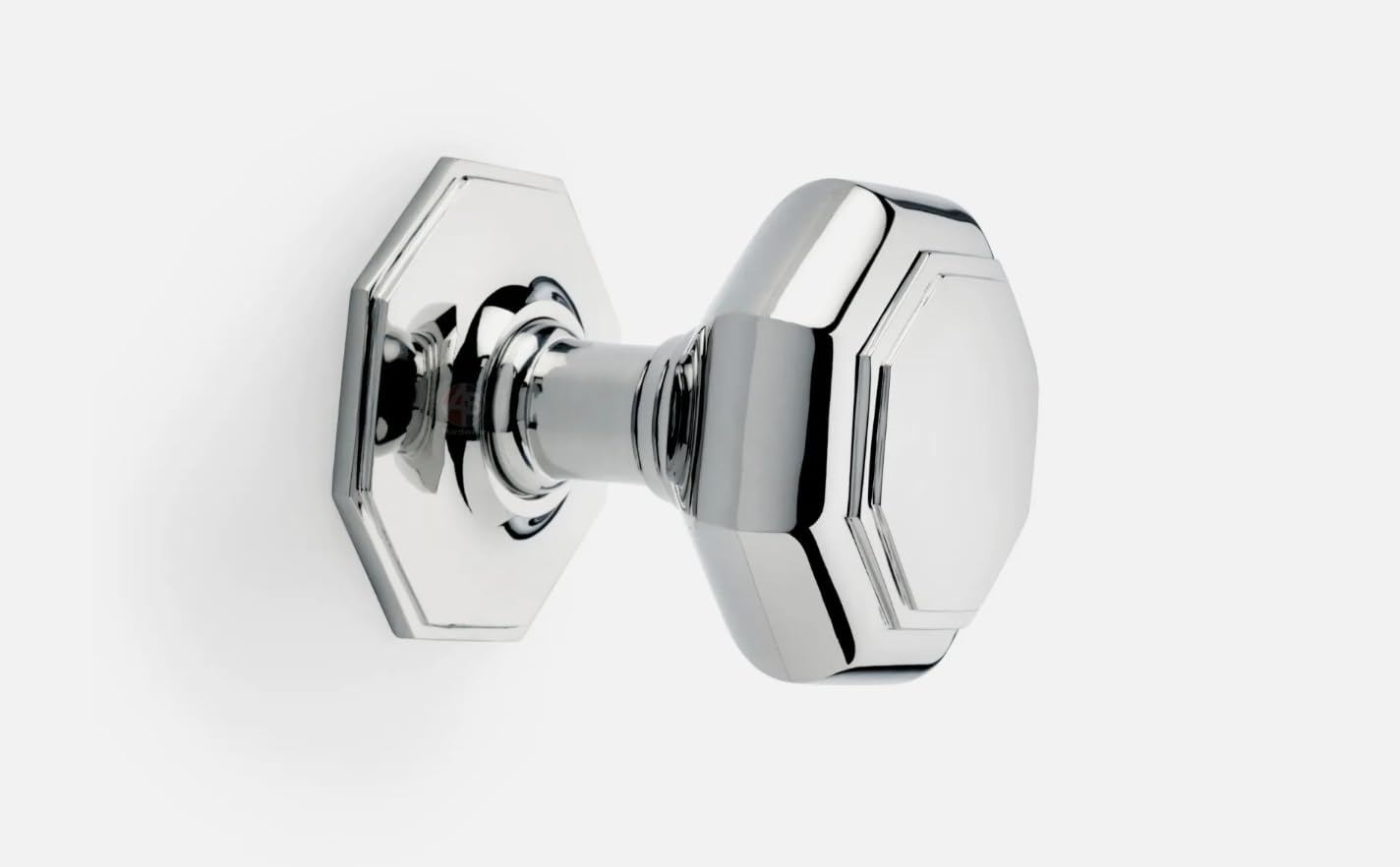 AB Hardware 110mm Polished Chrome Octagonal Centre Door Knob Pull Front Back Very Large