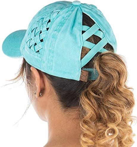 Image of Funky Junque Womens Baseball Cap Dad Hat Ponytail Messy Bun Trucker Ponycap