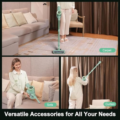 Image of BUTY BULU Cordless Vacuum Cleaner, Handheld Stick2200mAh Rechargeable Battery 30KPa Lightweight Small Vac Electirc Broom, 40Mins Runtime for Home Hard Floor Carpet Pet Hair Cleaning, LED Screen
