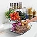 Wawocs 2 Tier Stackable Wall Mounted Hanging Basket, Fruit Basket for Kitchen Counter, Storage Bin with Wood Lid, Onion Storage, Fruit and Vegetable Storage, Countertop Organizer