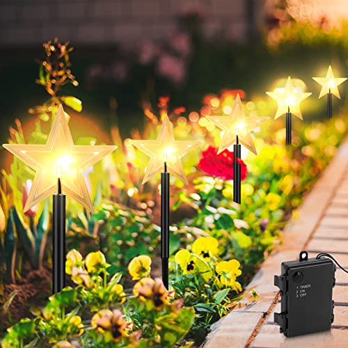 Randaco 5 Pcs LED Garten Leuchtstäbe Stern, Sterne...