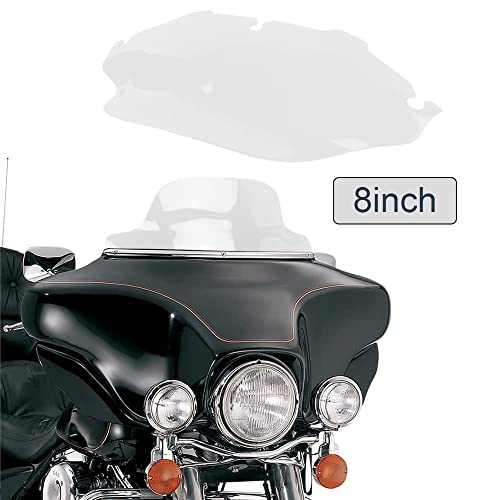 Image of Clear 8 inch Wave Windshield Windscreen Compatible for 1996-2013 Harley Davidson Touring Street Glide Electra Glide FLHT FLHTCU Ultra Classic Glide FLHX FLHTK 96-13 (Tint)