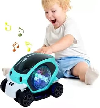 Royaldeals Toys 09 Future Musical Stunt Car Rotate 360° with Flashing Light & Music (Multicolor)