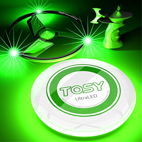 Tosy Patented Boomerang - 3 Super Bright Leds, Rechargeable, Auto Light Up, Launcher & Flying Disc/Frisbee Included, Perfect Outdoor Games, Birthday & Camping Gift For Men/Boys/Teens/Kids #TOP20