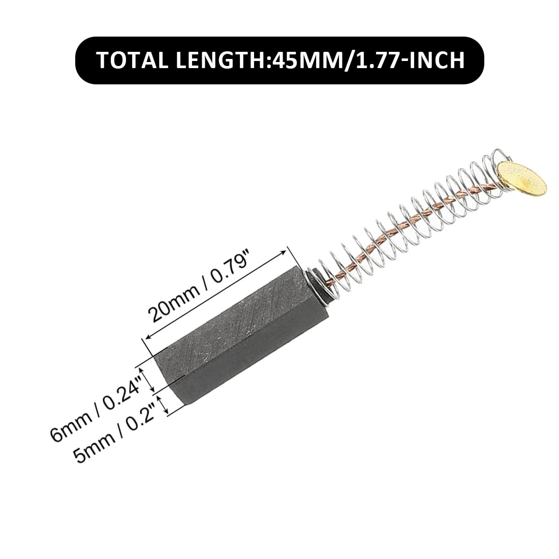 4 Pezzi Carbonio Spazzola, Spazzola di Carbone di Ricambio, Alimentazione Utensile Sostituzione Riparazione Parte, Carboncini Motore Elettrico per Elettrico Motore, Carbone (5 * 6 * 20 mm)