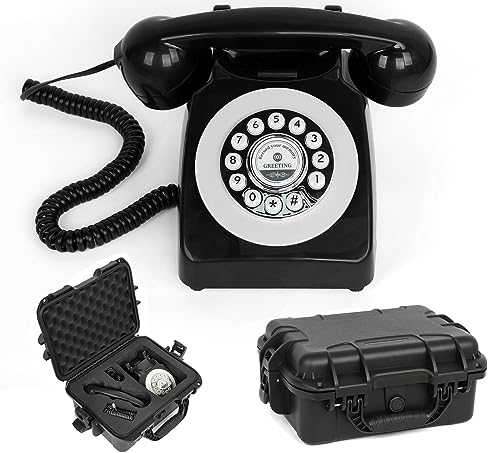 Audio Guest Book Wedding Phone Audio GuestBook with Flight Case, Record Customized Audio Messages Guest Book for Parties Weddings Birthdays Rentals Confessions Special Occasions