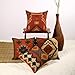 Trade Star 70% Jute 30% Wool Pillow Cover Kilim Cushion Cover Throw Pillow Cover Set of 4 Decorative Handwoven Pillowcase Ethnic Rug Pillow Covers Authentic Decorative Thick Cushion Case (Kilim 4)