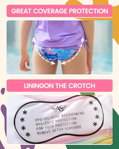 Angel season Girls Swimwear Teen Girl Tankini 2 Piece Swimsuit for Younth Bathing Suit Size 13-14 Two Piece Set Summer Beach Modest Swimsuit UPF 50+ Tween Swimming Suit Junior Tank Purple Hawaii4