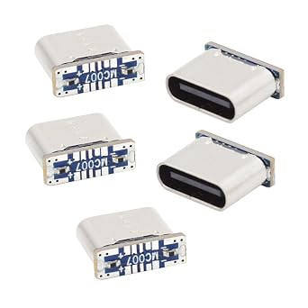 cablecc 5pcs DIY Type-C Solder DC 5V Power Female Socket Connector Replace for Micro-USB 5Pin Female SMT Type
