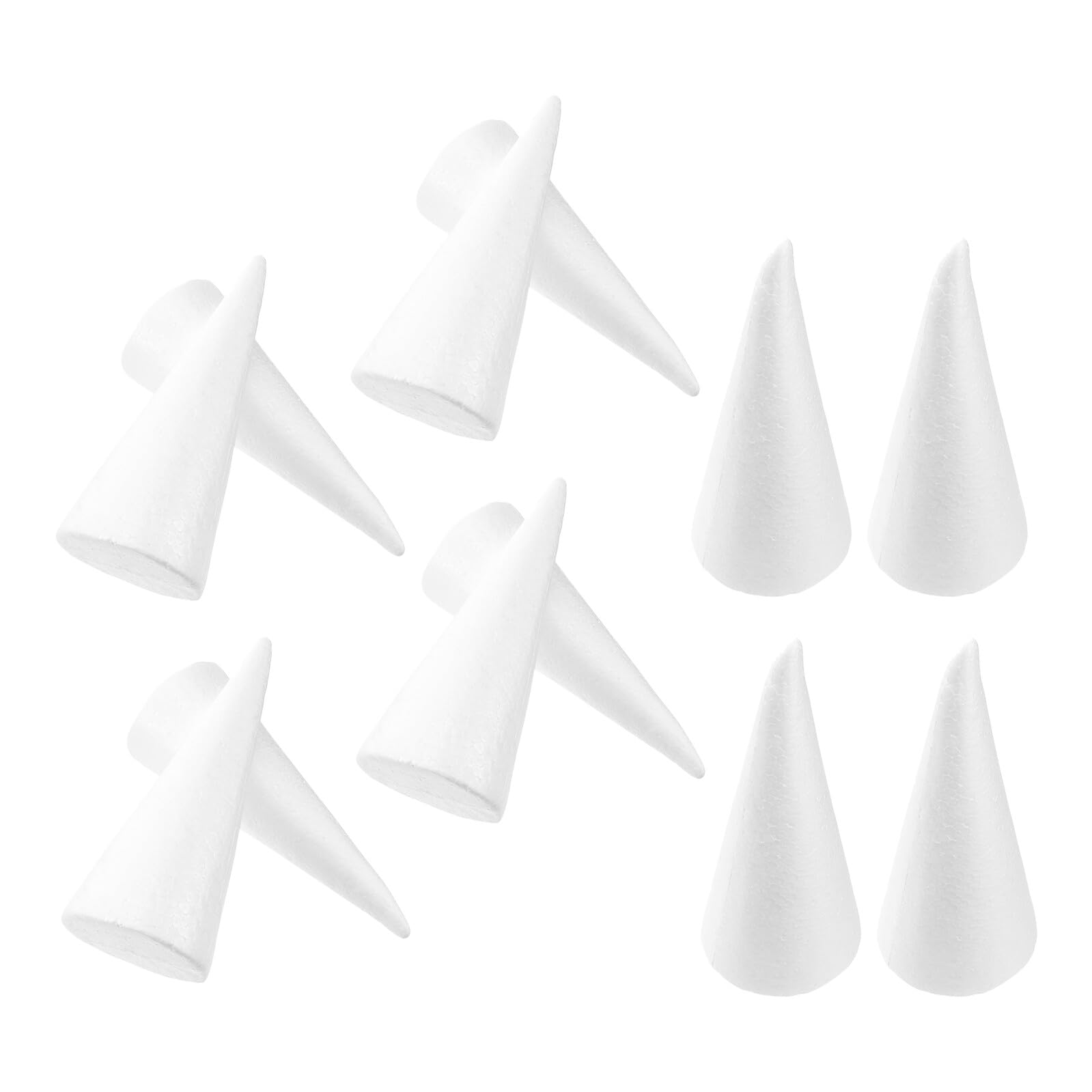 SUPVOX 12pezzi Mini Coni di Schiuma Bianca in Polistirolo per Lavoretti Natalizi Alberi di Natale in Schiuma Forme di Coni di Forniture per Fai da Te