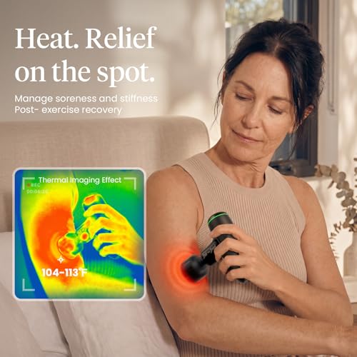 Image of BOB AND BRAD Q2 Ultra Max Mini Massage Gun, Deep Tissue Back Handheld Massager with Infrared Heat Therapy, 5-11mm Amplitude, FSA Approved Portable Percussion Muscle Massager Gun Fathers Day HSA
