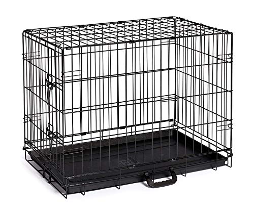 Image of Prevue Pet Products Home On-The-Go Single Door Dog Crate - S, Black | Small Collapsible Dog Cage for Travel, Indoor and Outdoor Use, Foldable Kennel Design, Deep Plastic Pan