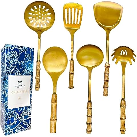 Magnolia Manor Bamboo Stainless Steel Cooking Utensils Cover