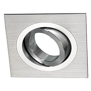 Wonderlamp Classic W-E000006 – Spot encastrable carré, aluminium, il inclut douille GU10, angle basculement 30º, 9 x 9 x 2,5 cm, couleur gris