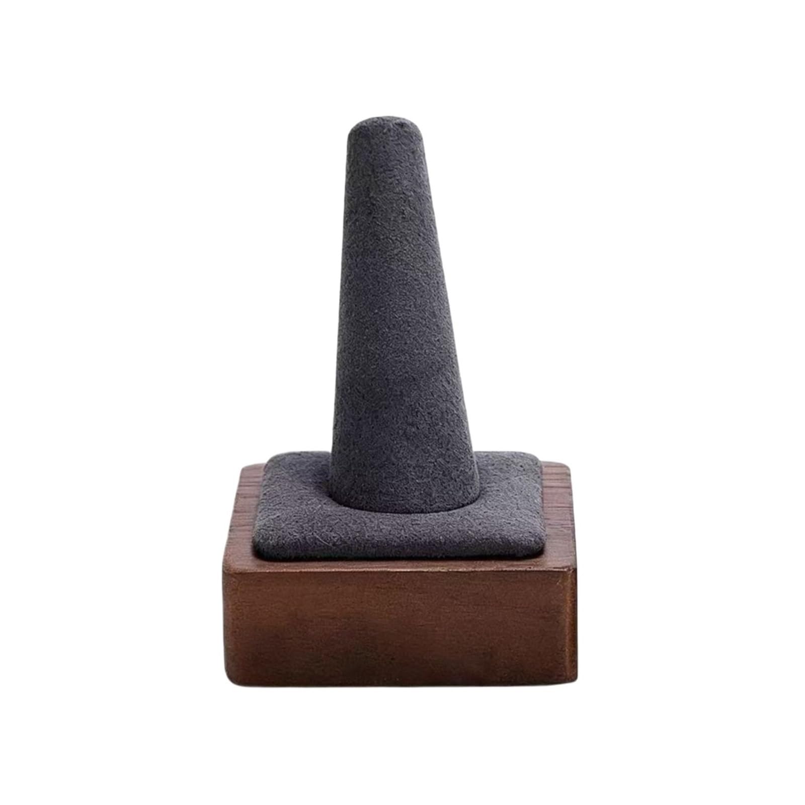 ZengL263NgS jewellery stand Ring Display Stand Wooden Base Microfiber Cone for Jewelry Showcase for Display and Storage