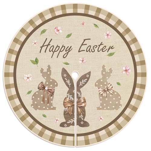 Zomiboo 36 Inch Festival Party Decor Tree Skirt Interchangeable Double Sided Tree Skirt for Holiday Party Indoor Home Decoration (Easter and Irish)