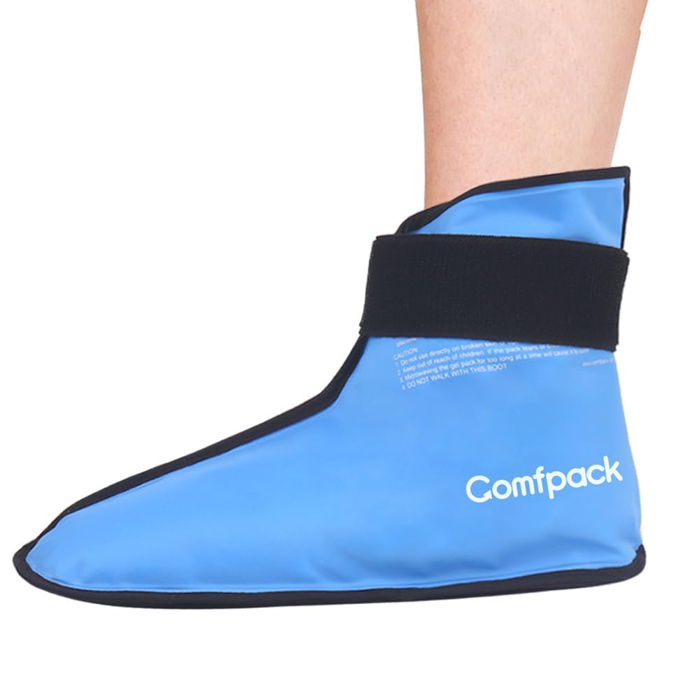 Comfpack XL Ankle Foot Ice Pack Wrap for Plantar Fasciitis & Bunion, Ice Boot for Foot After Surgery, Hot Cold Therapy for Sprained Ankles, Achilles