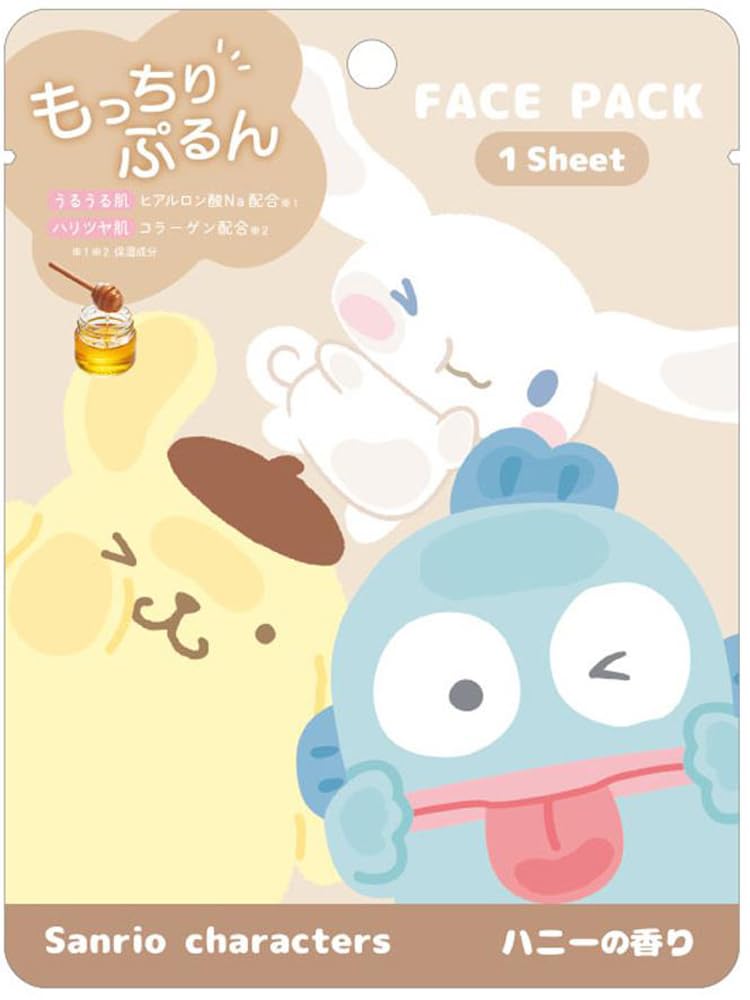 クラックス サンリオ シナモロール ハンギョドン ポムポムプリン ムギュット フェイスパック キャラクターズ モカ 123471