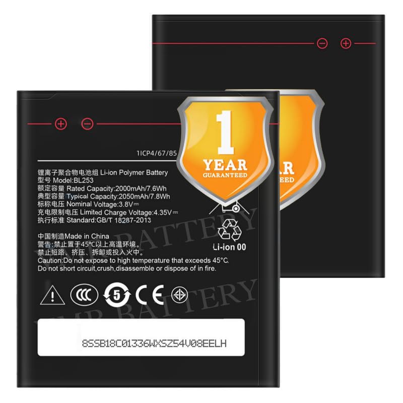Image of Original BL253 Battery Compatible for Lenovo A1000 | Lenovo A2010 (A2010-a, A2010-l) - (2000mAh) - 1 Year Warranty