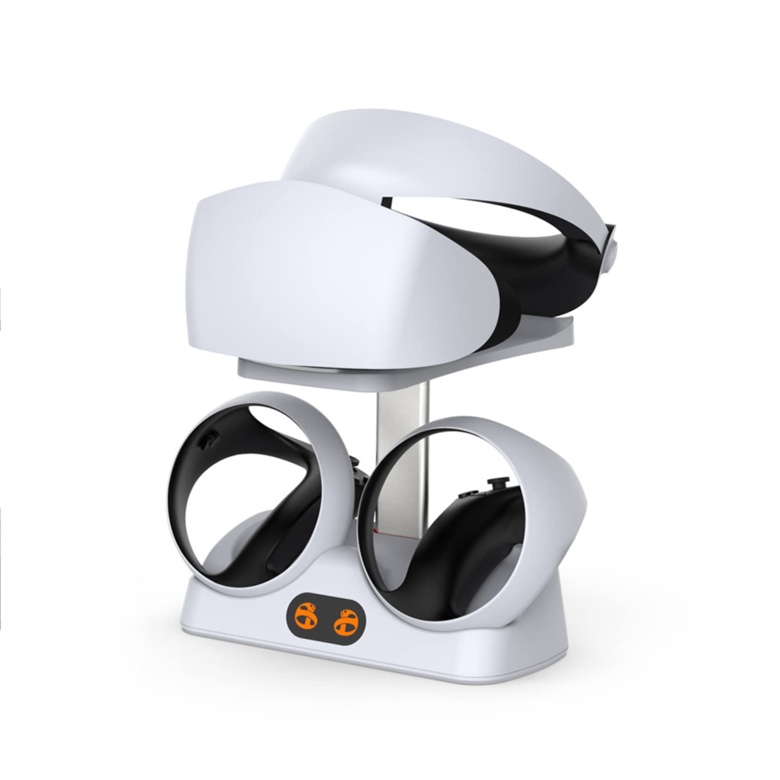 Stazione di Ricarica per Controller, Stazione di Ricarica per Dock di Ricarica per Controller PS VR2 con Espositore per Supporto per Cuffie VR e Indicatori Luminosi Colorati