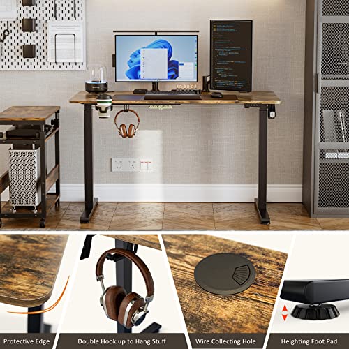 Azonanor Standing Desk - Stand Up Desk With Splice Board, Electric Adjustable Height Desk, 48 X 24 Inches Sit Stand Home Office Desk #TOP4