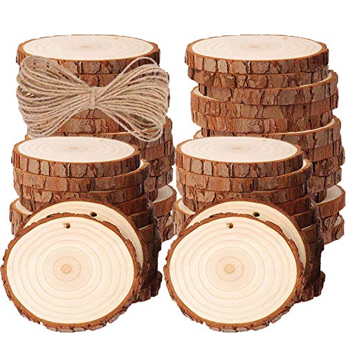 50 Stück Holzscheiben, BetterJonny Rund 4-5cm Holz Log Scheiben Kit mit...