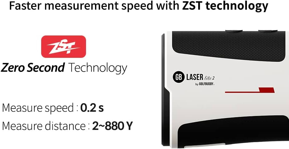 Golf Buddy Laser Lite 2 Rangefinder, Pin Finder & One Click Scan Mode, Fast Measurement Speed, 880 Yards Putting Range, 6X Magnification, Accurate Vibration Alert, Slope On/Off, Water-Resistant