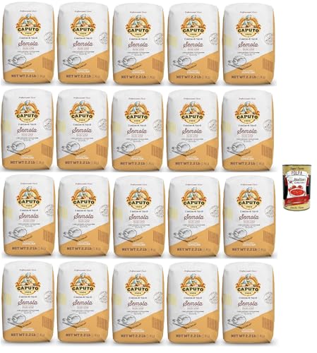 Caputo Semola di grano duro rimacinata, sémola de trigo durum, sémola de trigo duro fina para la pasta y pizza perfectas, 20 x 1 kg + polap italiano gourmet 400 g
