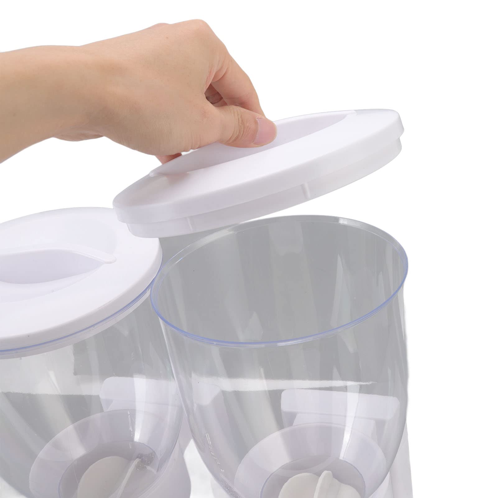 Jeffergarden Dispenser di Cereali, Contenitore per Alimenti Secchi a Doppio Scomparto in ABS, Organizer Ermetico da 7 Litri per Dispensa con Erogazione Controllata e Base con Chiusura a Rotazione