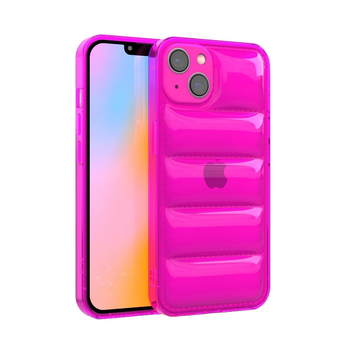 Amazon.com: FELONY CASE - iPhone 13 Neon Pink Puffer Case, Clear